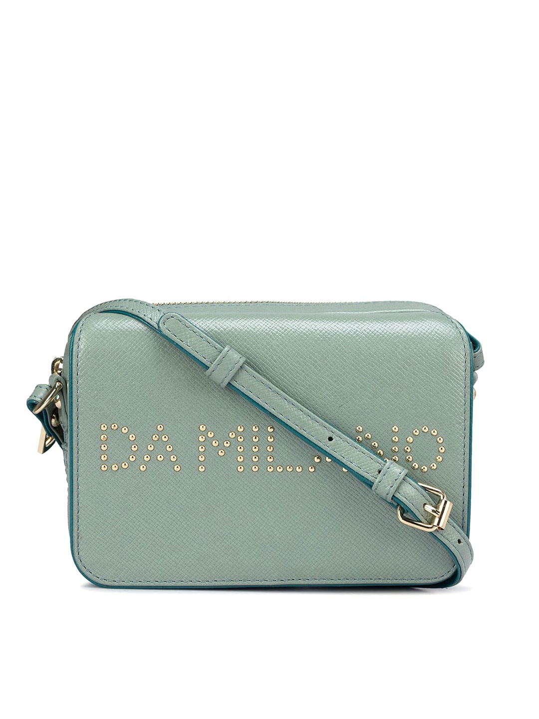 

Da Milano Embellished Leather Structured Sling Bag, Green