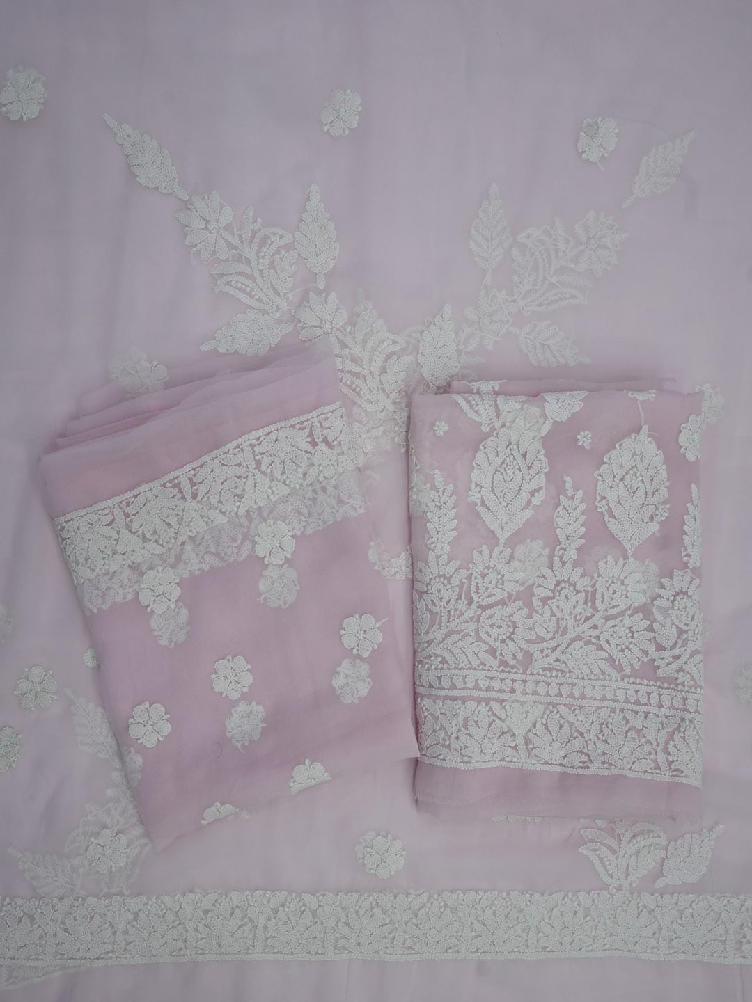 

PARAMOUNT CHIKAN Embroidered Chikankari Unstitched Dress Material, Lavender