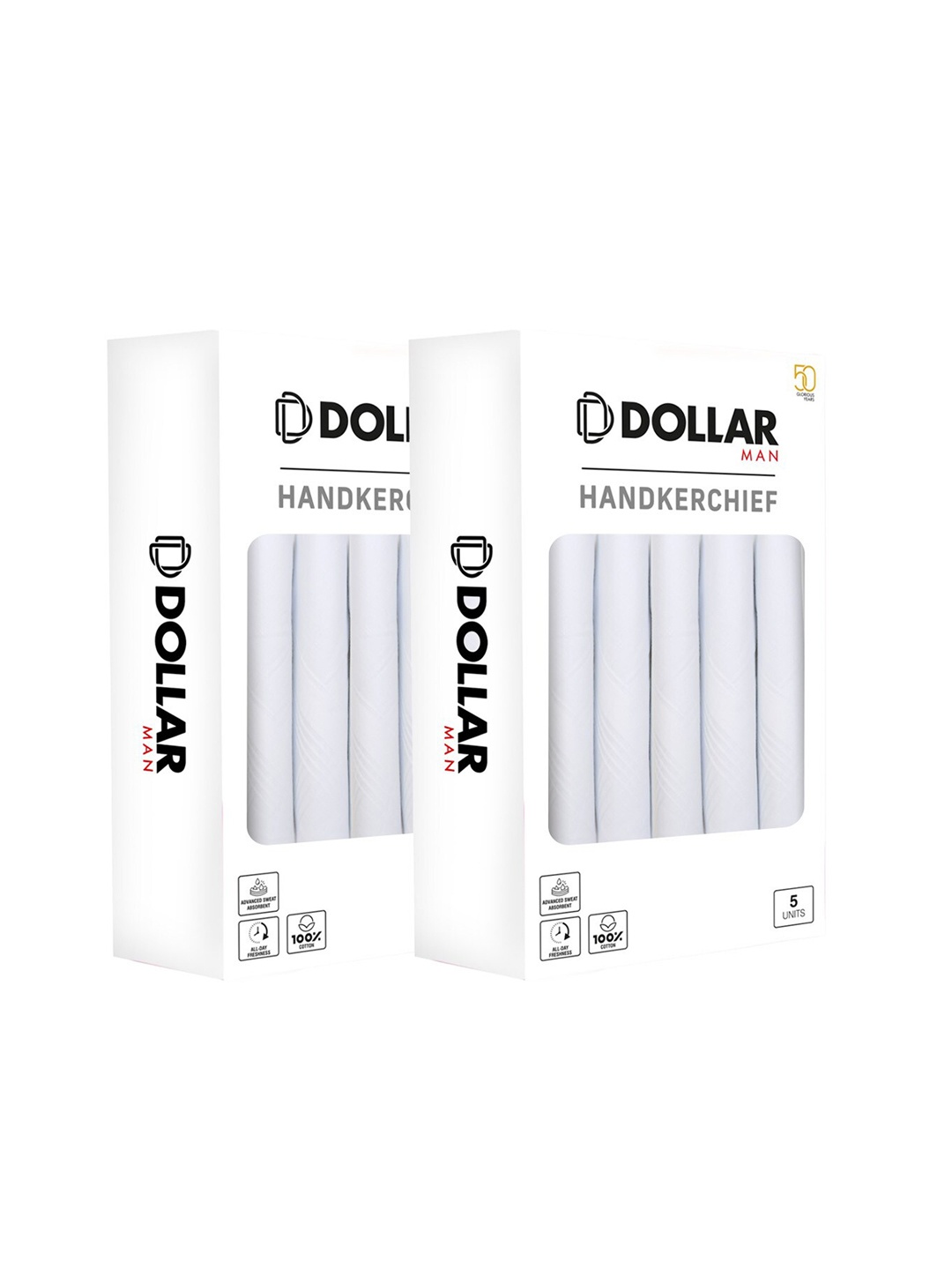 

Dollar Socks Men Pack Of 10 Cotton Handkerchiefs, White