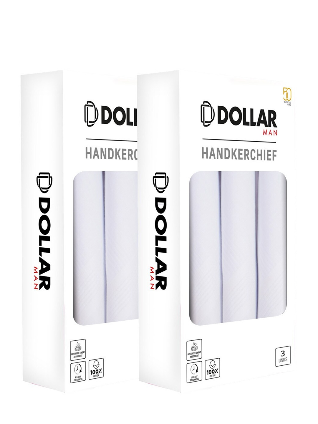 

Dollar Socks Men Pack Of 6 Cotton Handkerchiefs, White