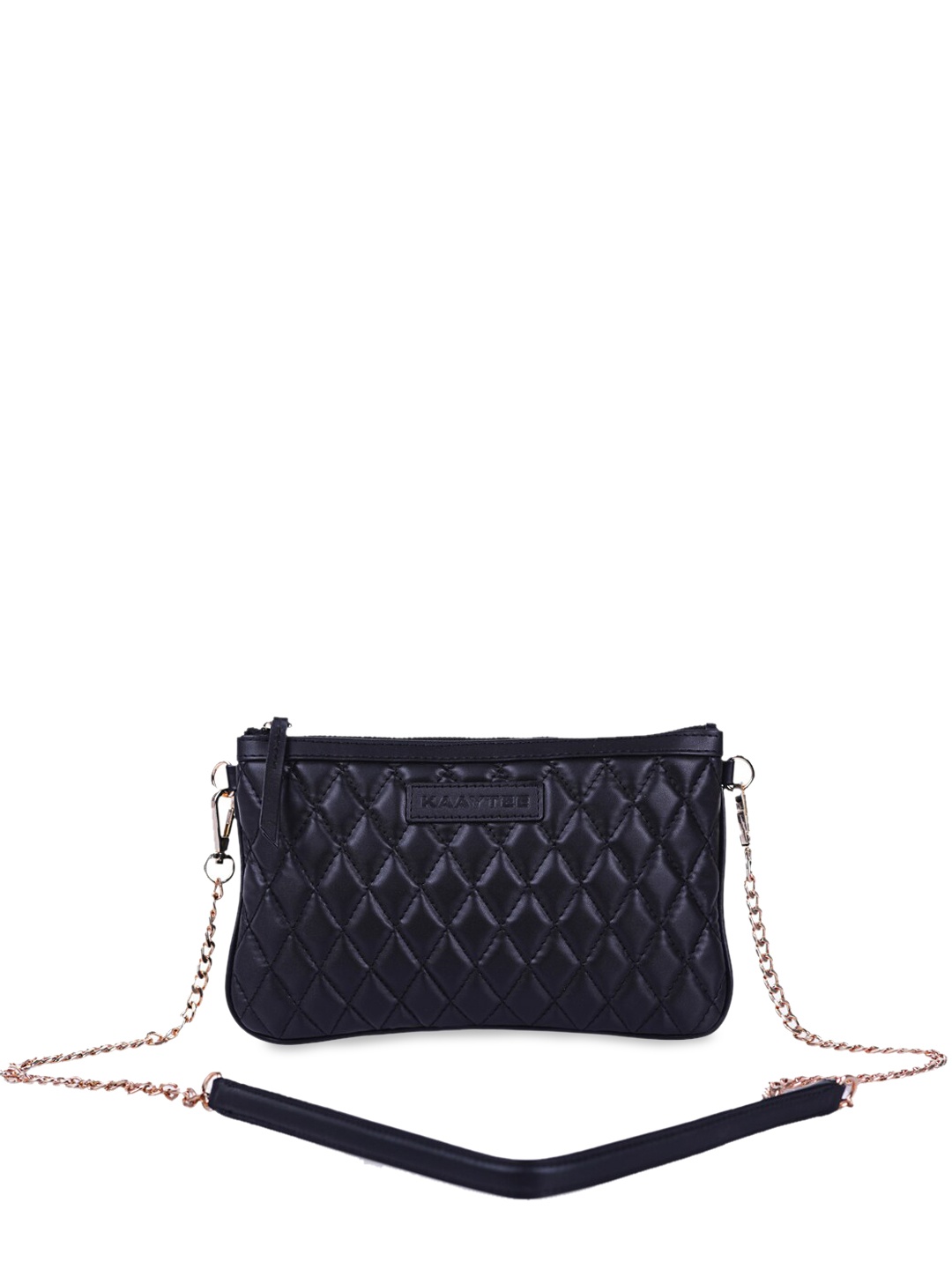 

KAAYTEE Textured Quilted Structured Sling Bag, Black