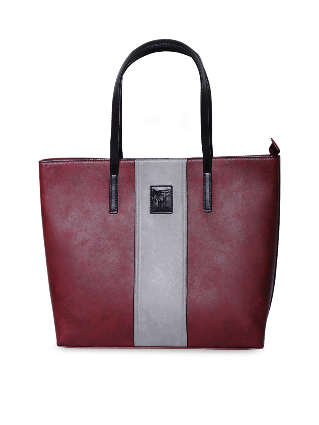 

KAAYTEE Colourblocked Oversized Shopper Handheld Bag, Burgundy