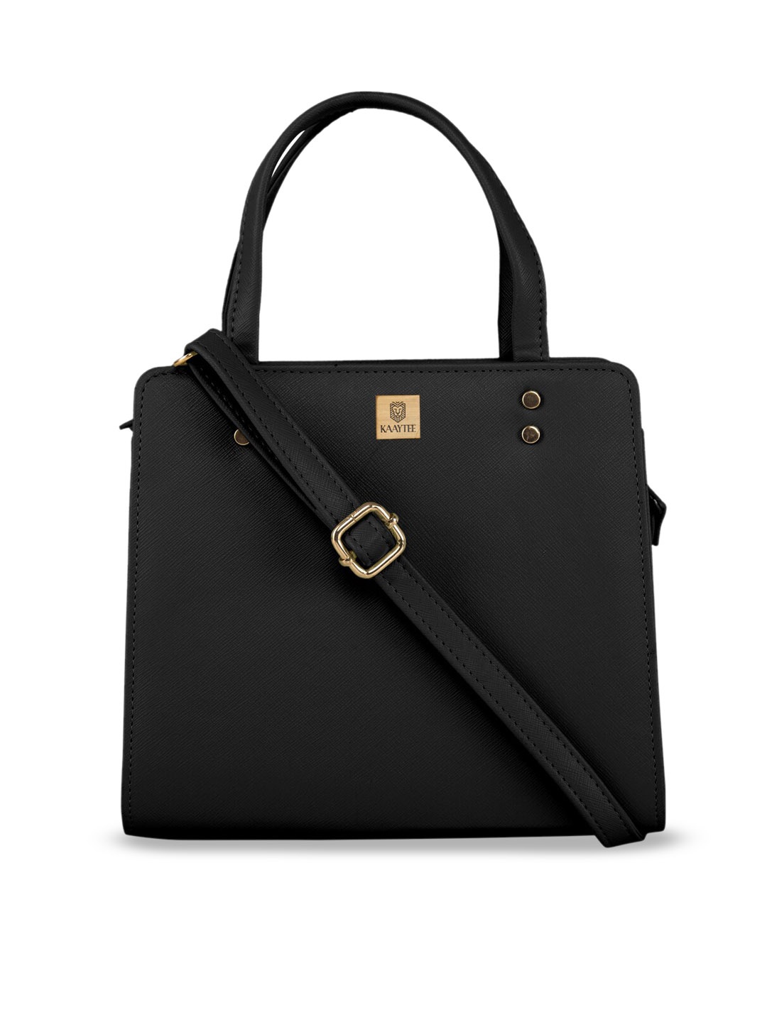 

KAAYTEE Structured Handheld Bag With Detachable Sling Strap, Black