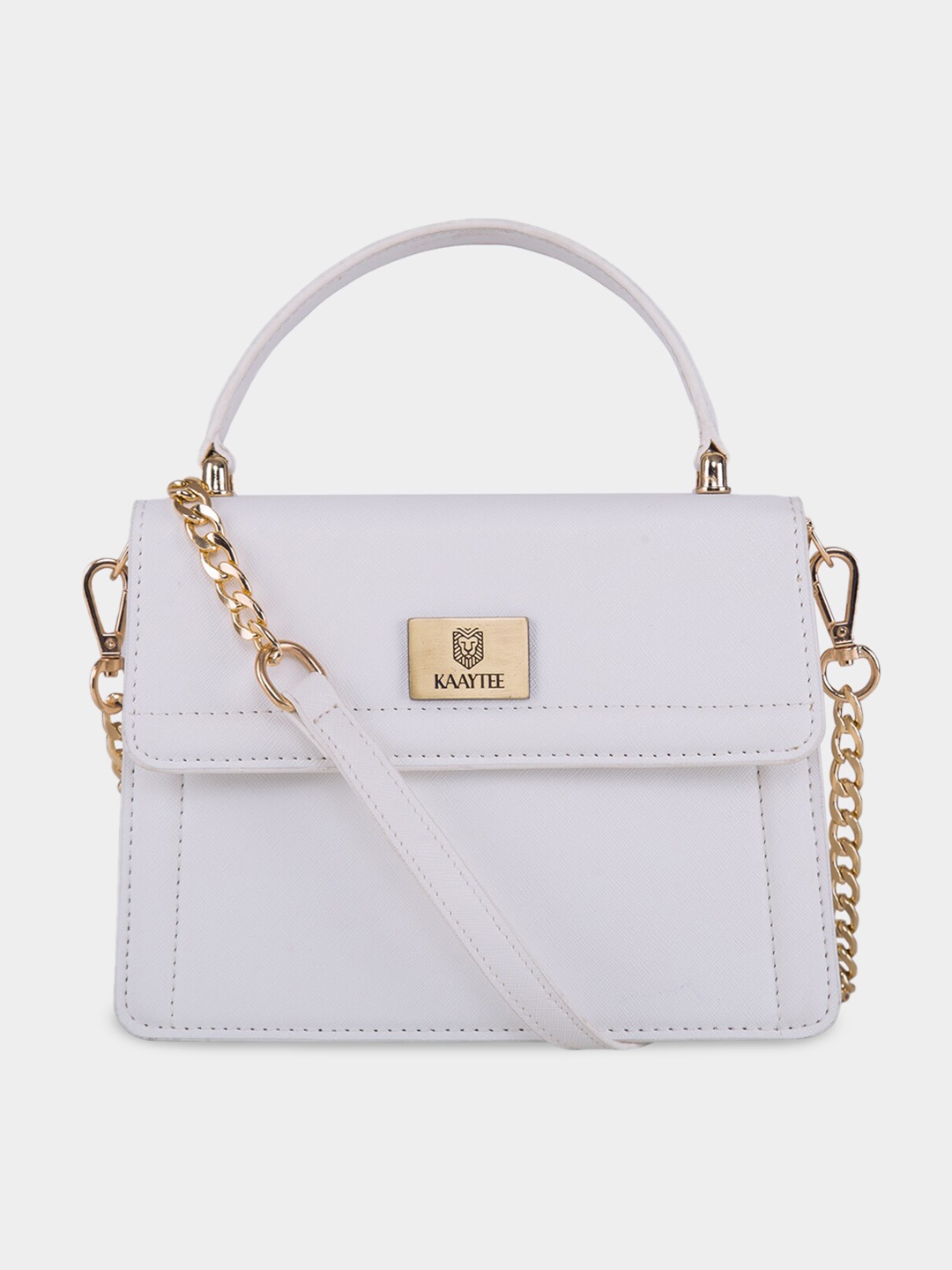 

KAAYTEE Structured Handheld Bag With Detachable Sling Strap, White
