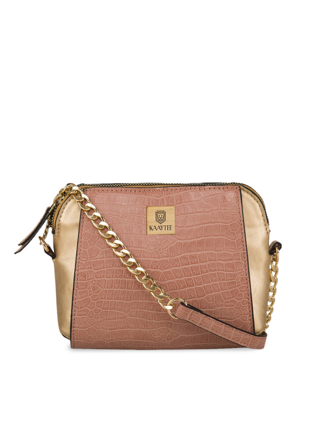 

KAAYTEE Structured Textured Sling Bag, Gold