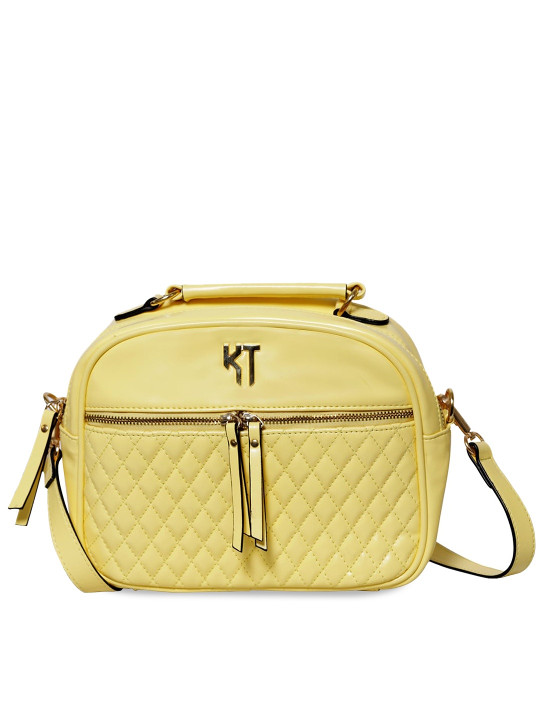 

KAAYTEE PU Structured Quilted Sling Bag, Yellow