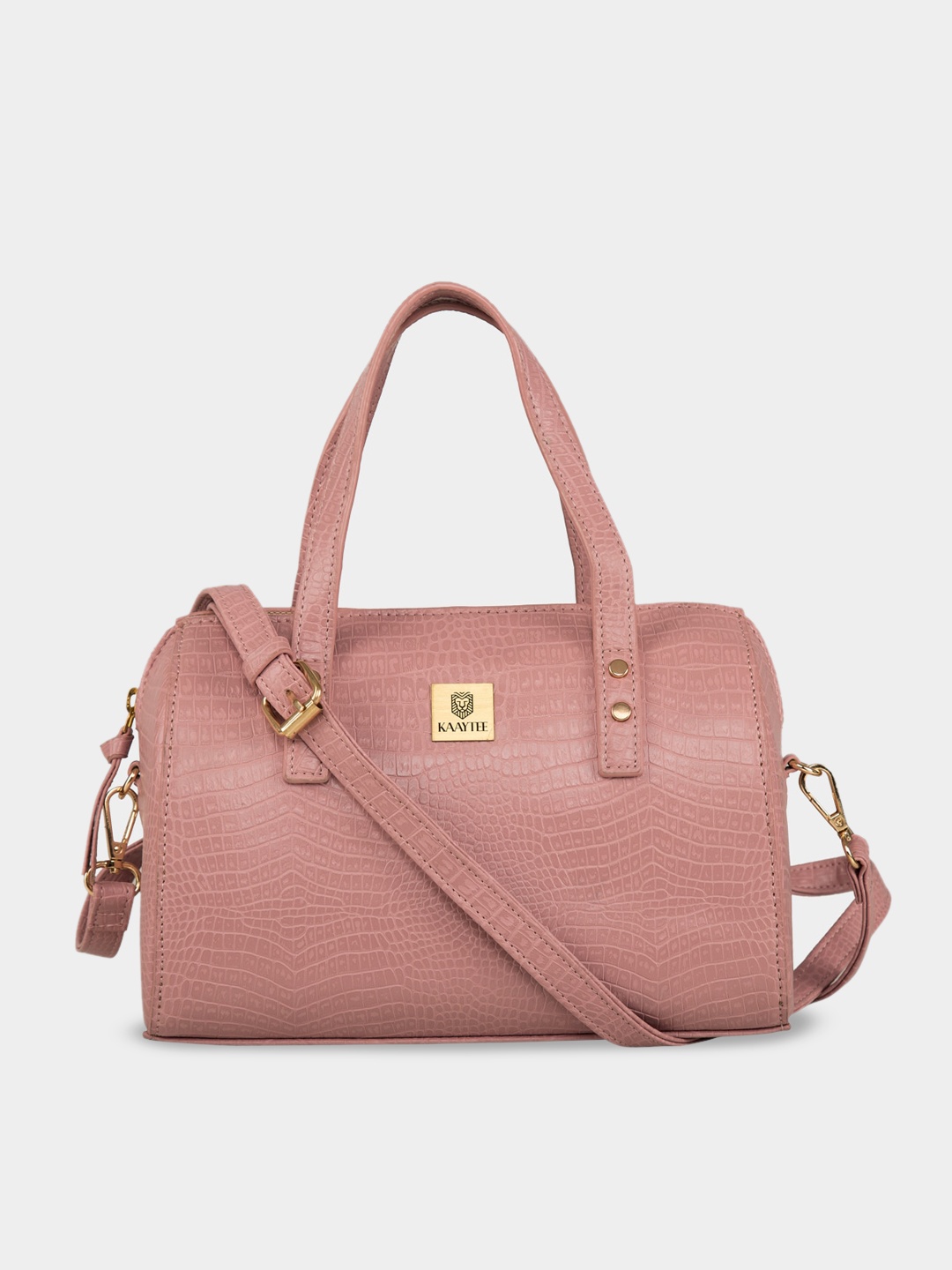 

KAAYTEE Textured PU Structured Handheld Bag, Pink