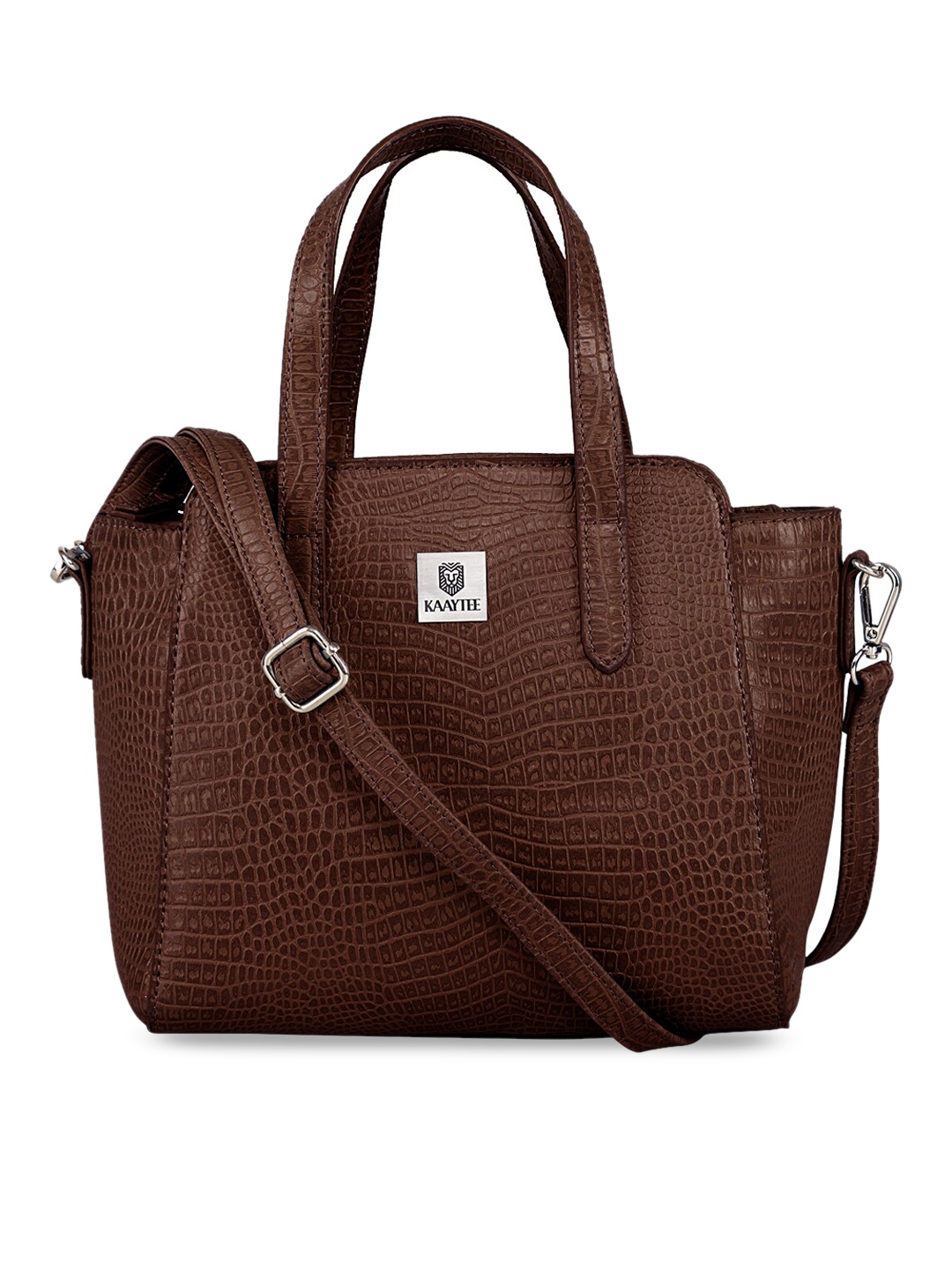 

KAAYTEE Textured Structured Handheld Bag, Brown