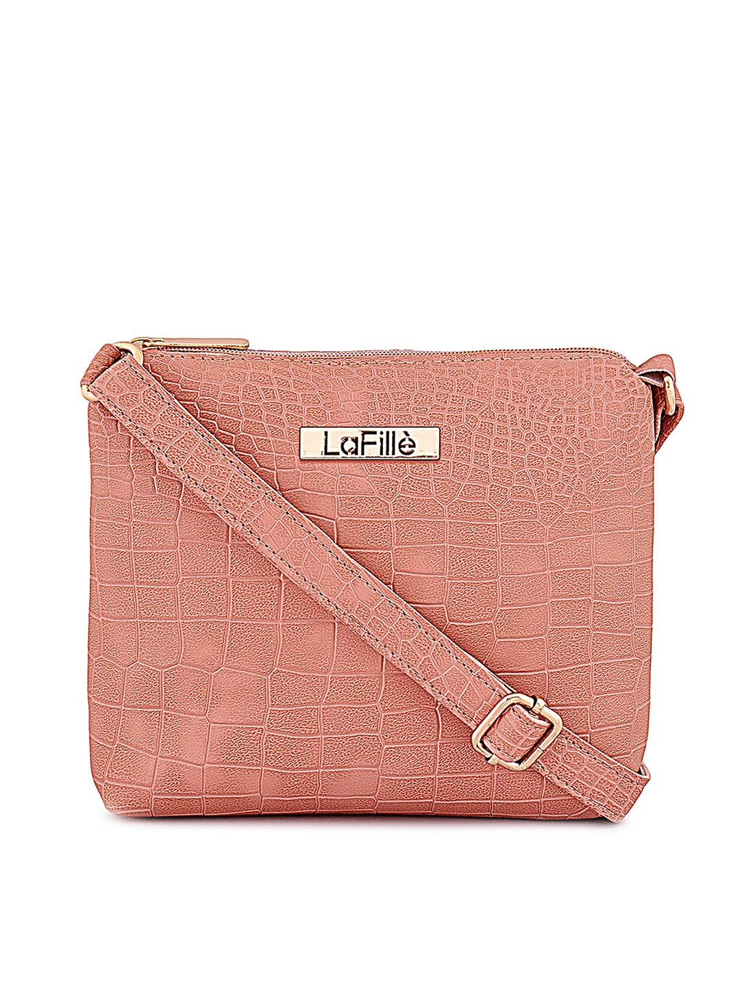 

LaFille Textured Structured Water Resistance Sling Bag, Peach