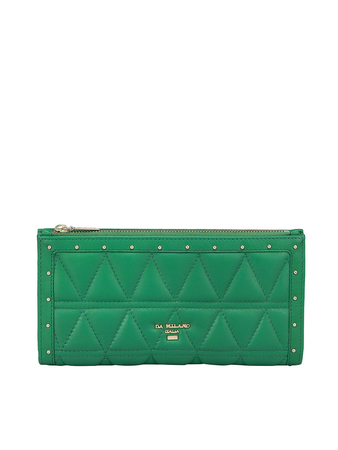 

Da Milano Textured Leather Two Fold Wallet, Green