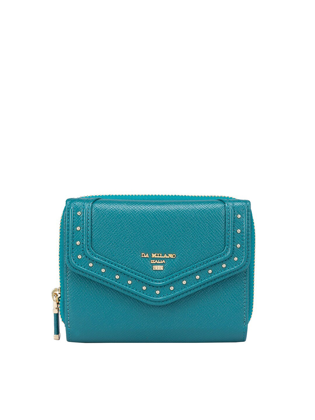 

Da Milano Textured Leather Three Fold Wallet, Blue