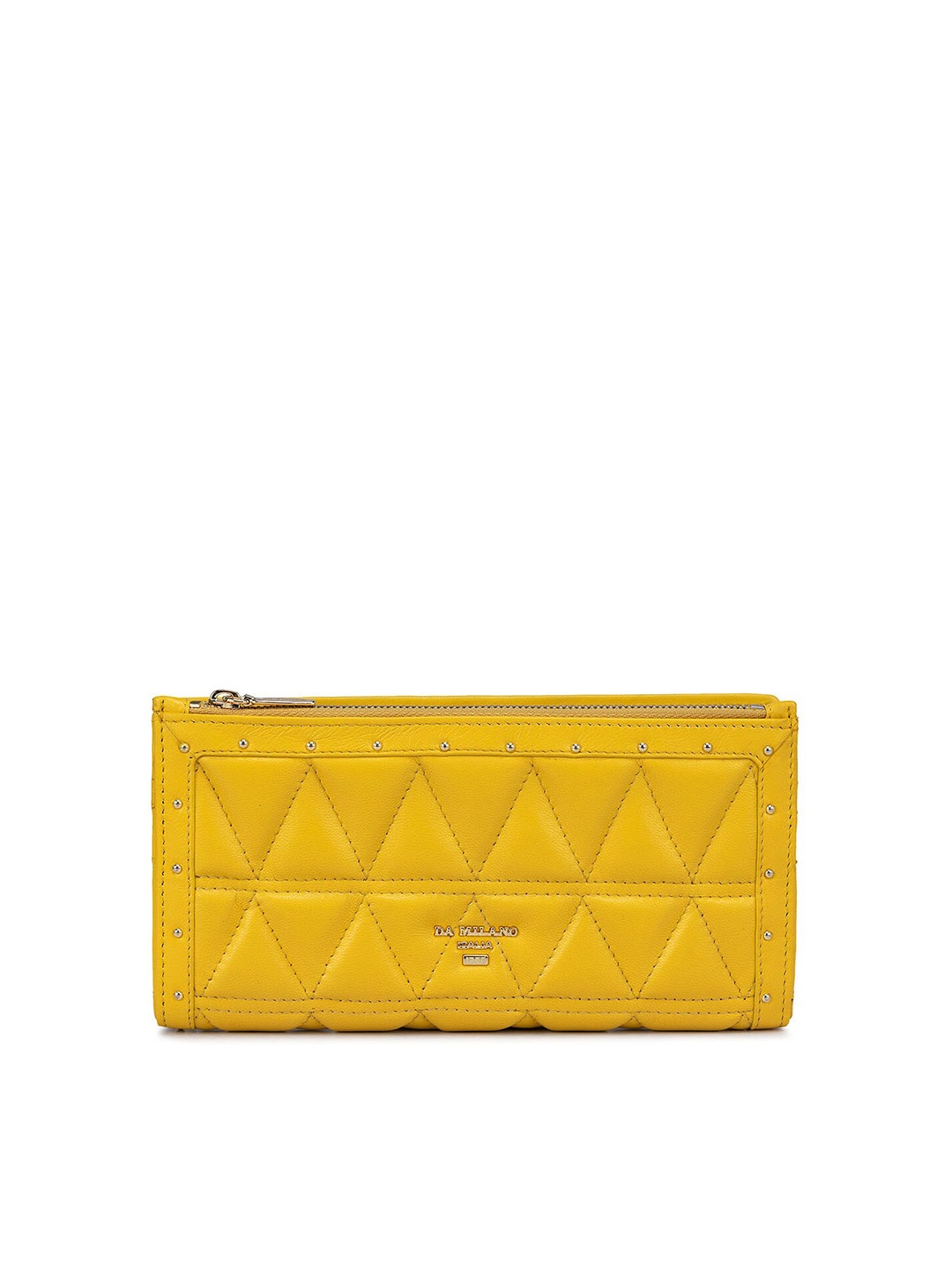 

Da Milano Textured Leather Two Fold Wallet, Yellow