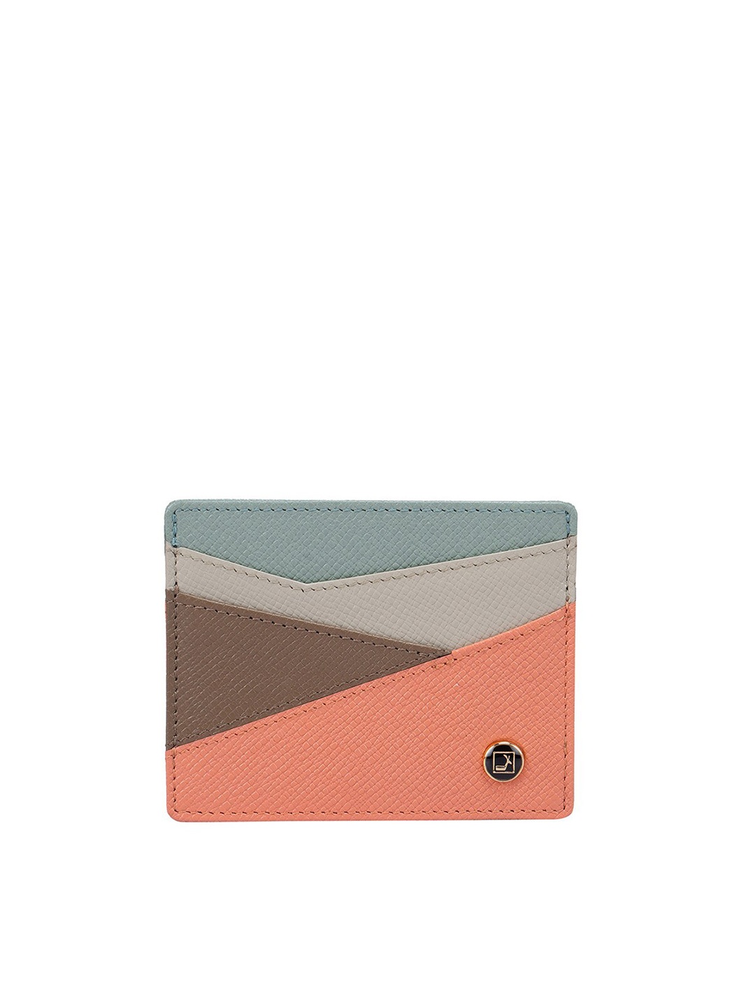 

Da Milano Unisex Colourblocked Leather Card Holder, Pink