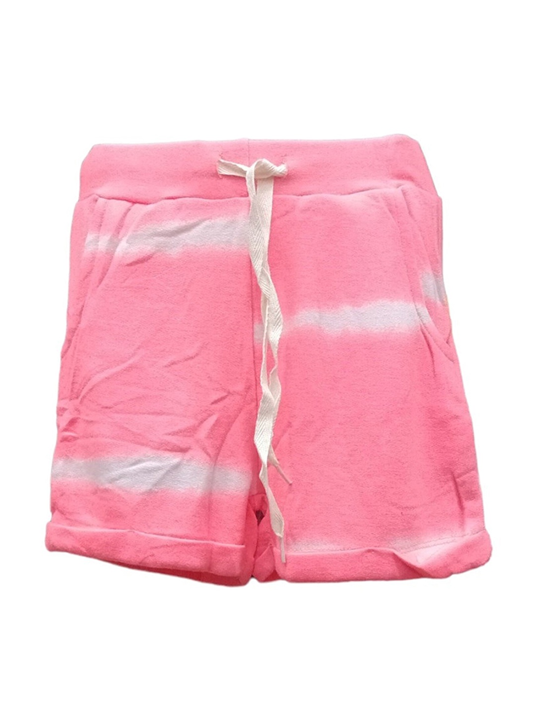 

BAESD Girls Mid-Rise Dyed Washed Cotton Shorts, Pink