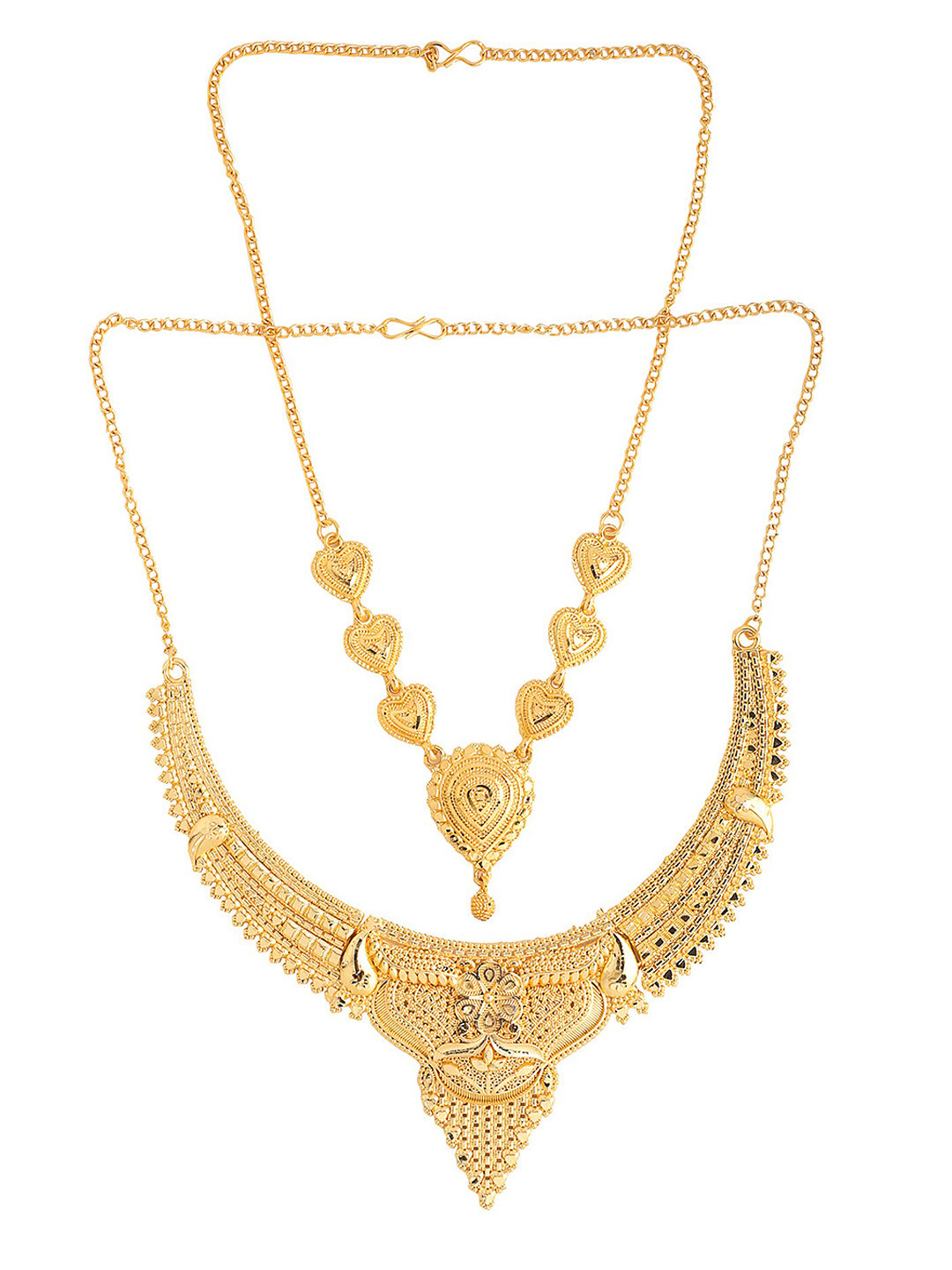 

Yellow Chimes Gold-Plated Textured Jewellery Set