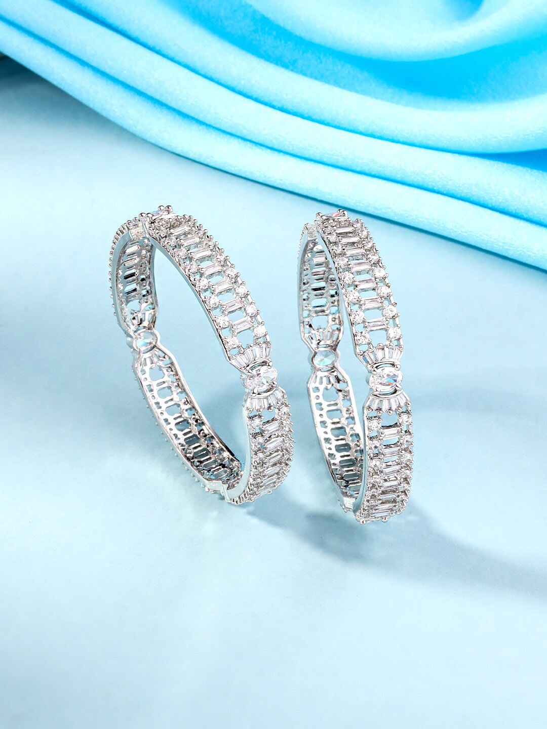 

Yellow Chimes Set Of 2 Silver-Plated Bangles