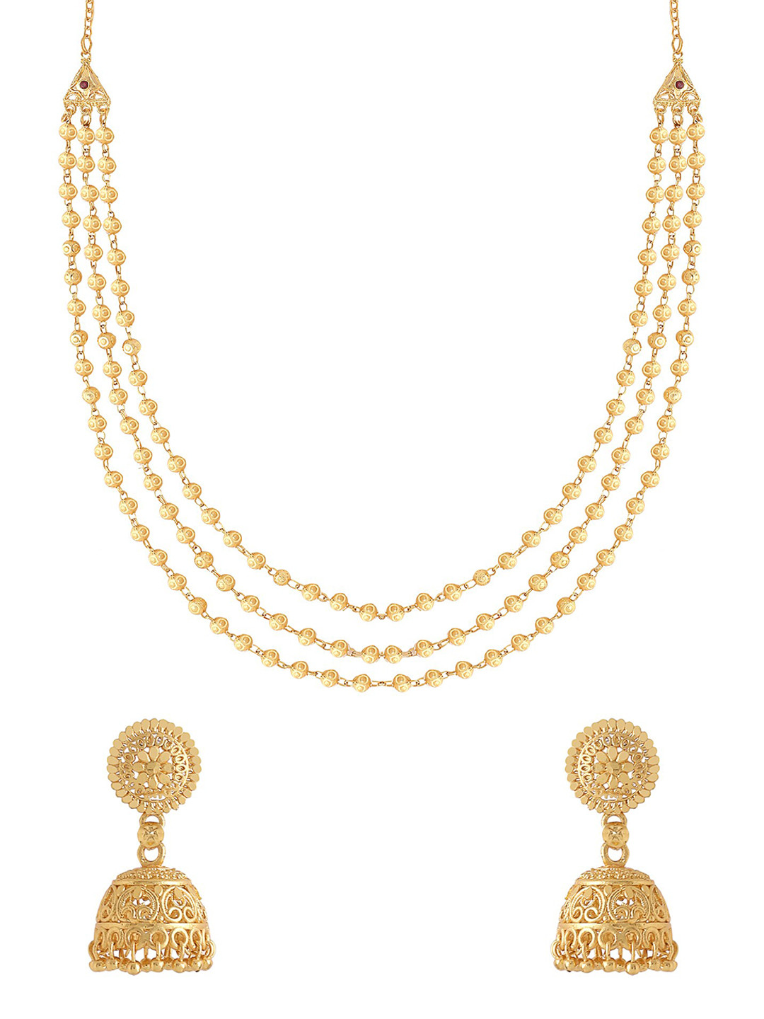 

Yellow Chimes Gold-Plated Beaded Jewellery Set