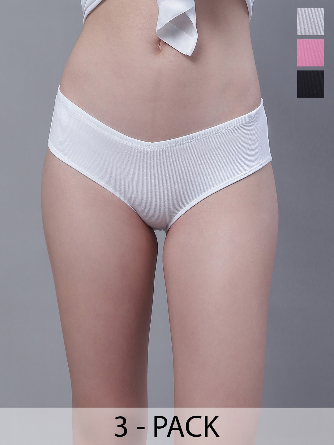

TAG 7 Pack Of 3 Low-Rise Cotton Hipster Briefs UGCOM13-S, Pink
