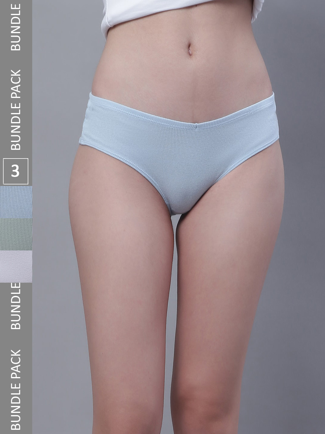 

TAG 7 Pack Of 3 Low-Rise Cotton Hipster Briefs UGCOM26-S, White