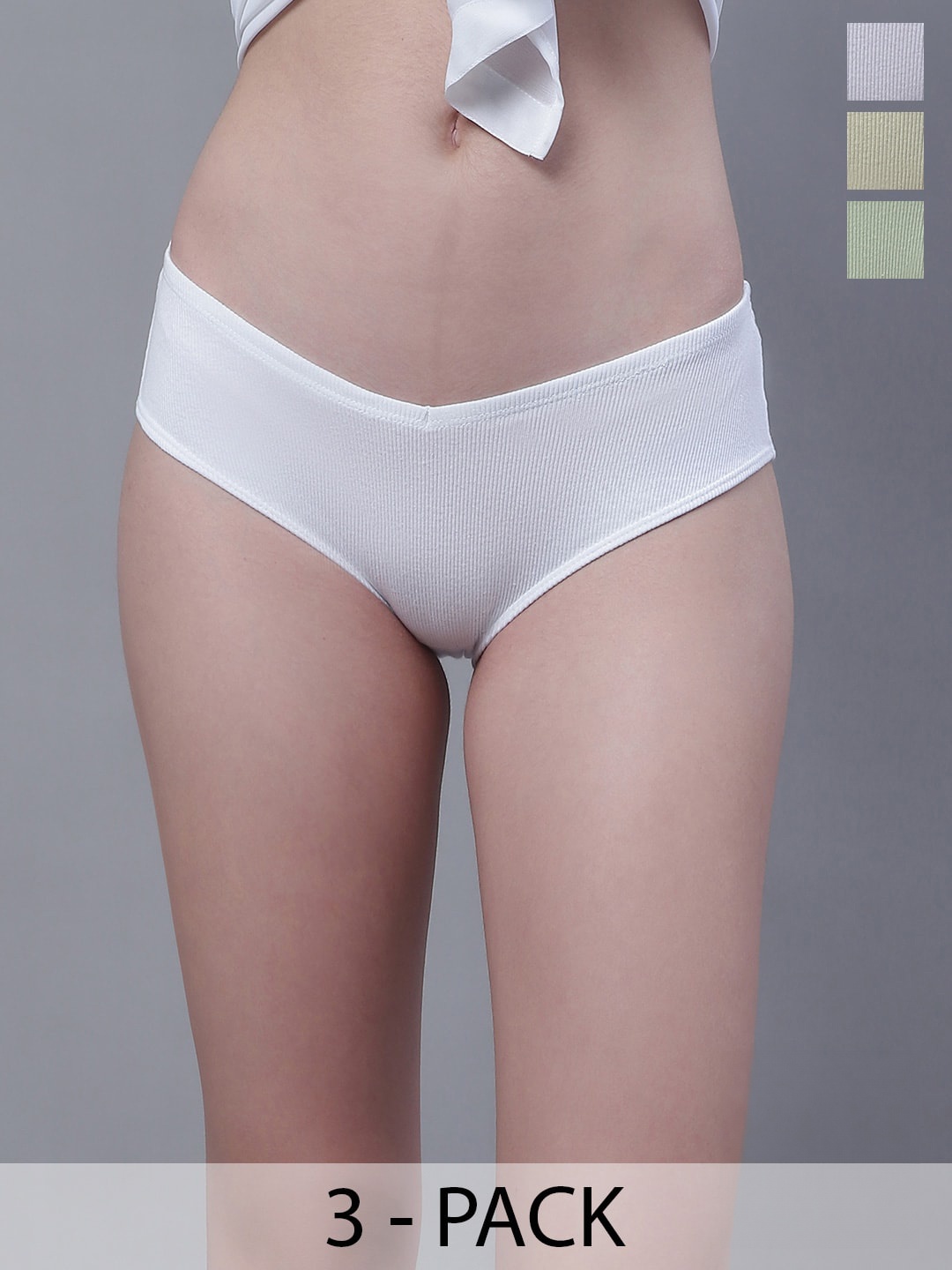 

TAG 7 Pack Of 3 Low-Rise Cotton Hipster Briefs UGCOM21-S, White