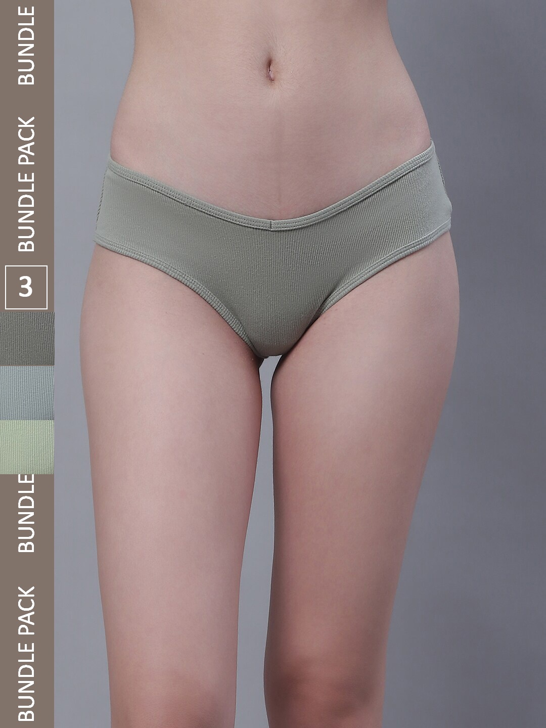 

TAG 7 Pack Of 3 Low-Rise Hipster Briefs UGCOM15-S, Olive