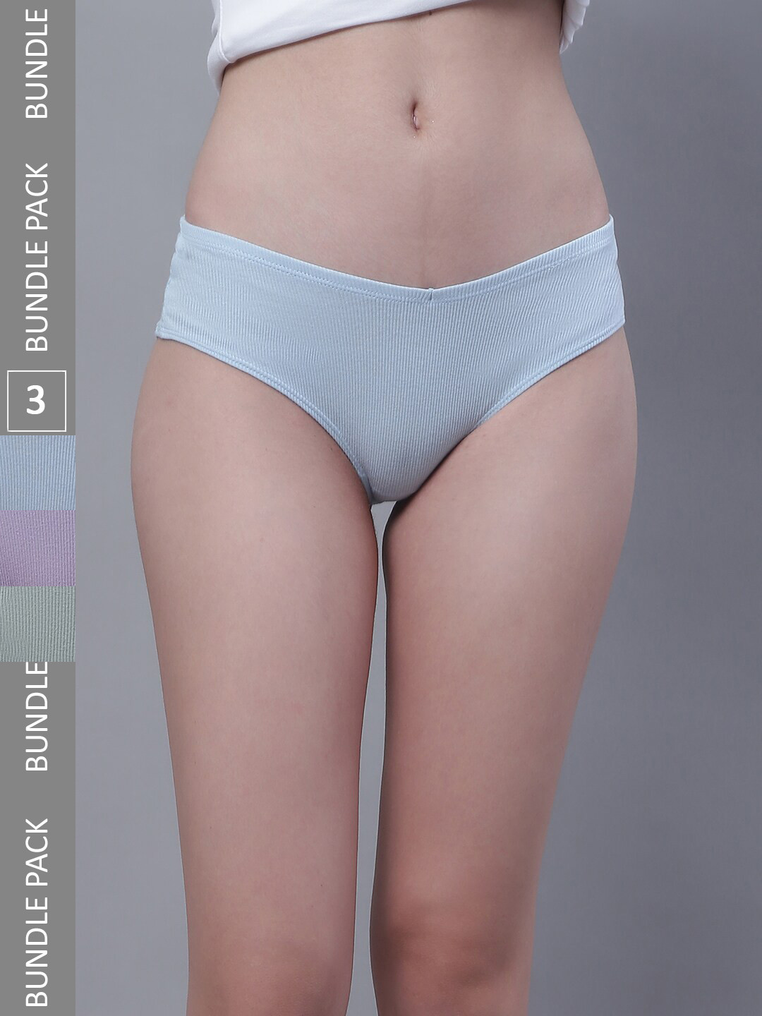 

TAG 7 Pack Of 3 Low-Rise Hipster Briefs, Blue