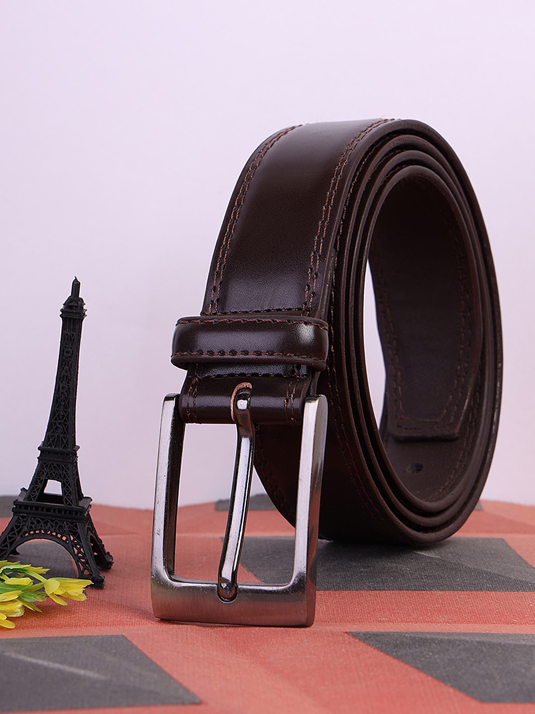 

Mast & Harbour Men Synthetic Leather Formal Belt, Brown