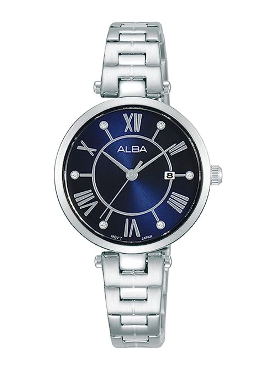 

Alba Women Embellished Bracelet Style Straps Analogue Multi Function Watch ALBAAH7AP3X1, Silver