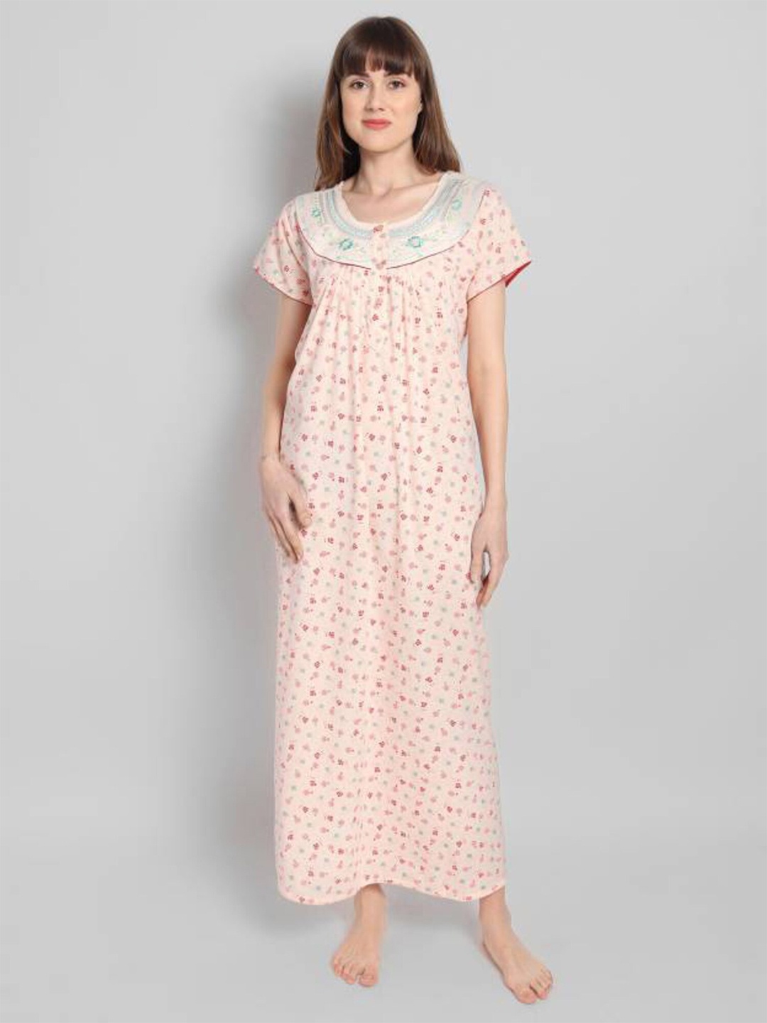 

Noty Floral Printed Maxi Nightdress, Orange