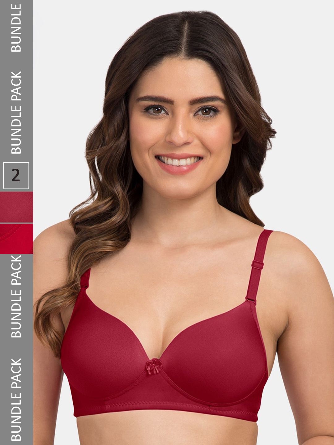 

Tweens Pack of 2 T-Shirt Bra - Medium Coverage Heavily Padded, Maroon