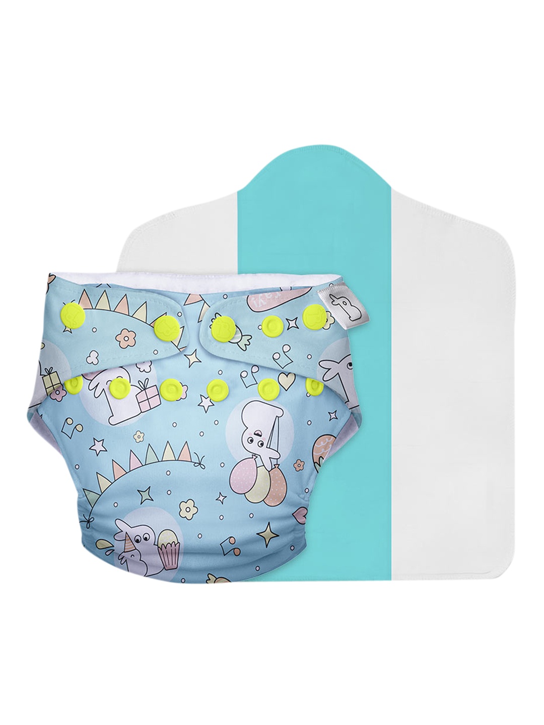 

SuperBottoms Kids Blue Printed UNO Cloth Diaper with Dry Feel Magic Pad