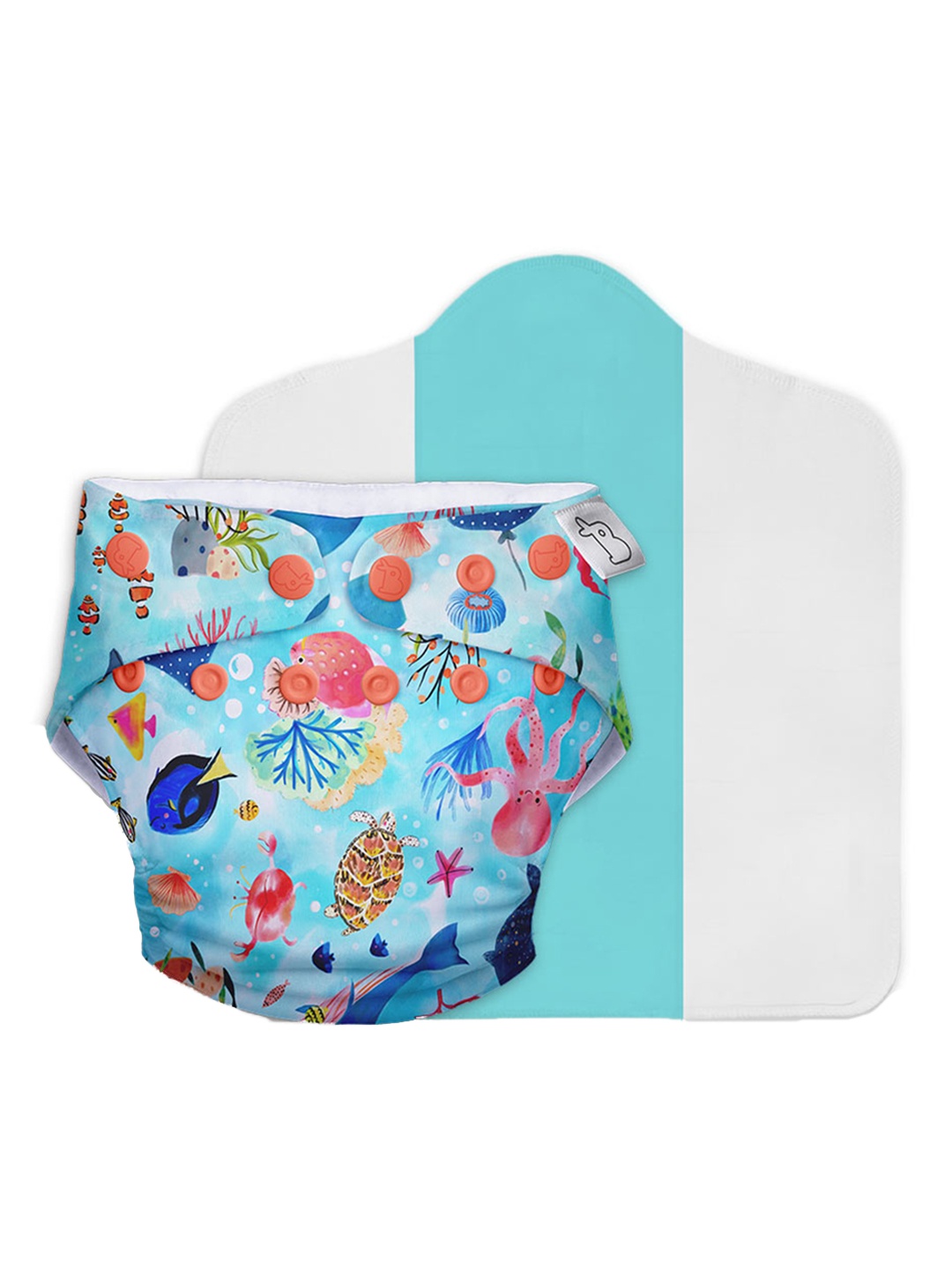 

SuperBottoms Kids Blue Printed UNO Cloth Diaper with Dry Feel Magic Pad