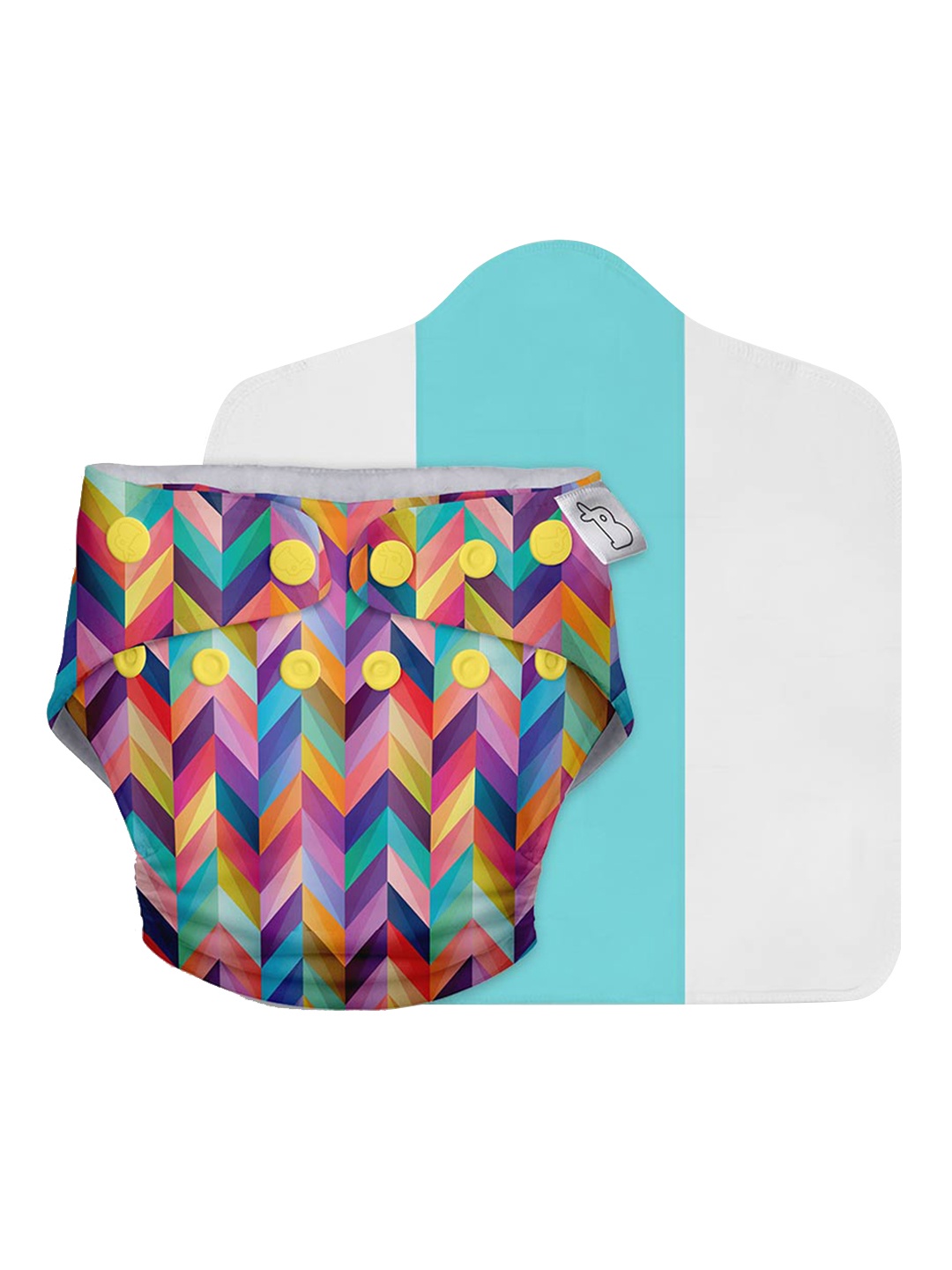 

SuperBottoms Kids Multicoloured Printed UNO Cloth Diaper with Dry Feel Magic Pad, Multi