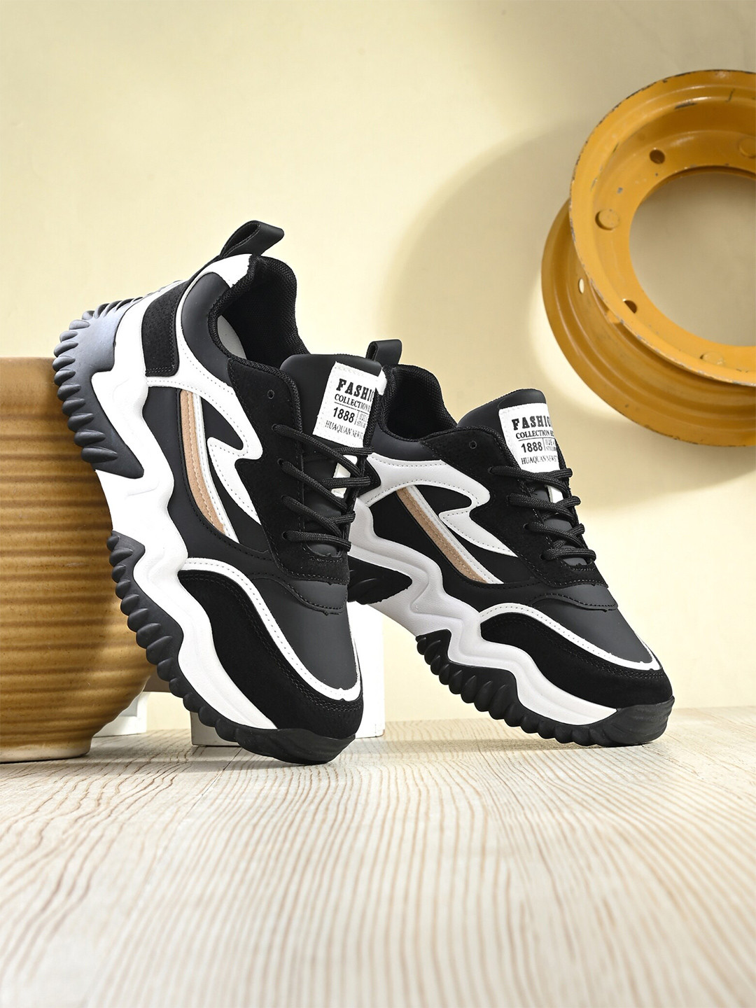 

Roadster Women Black & White Mesh Walking Shoes