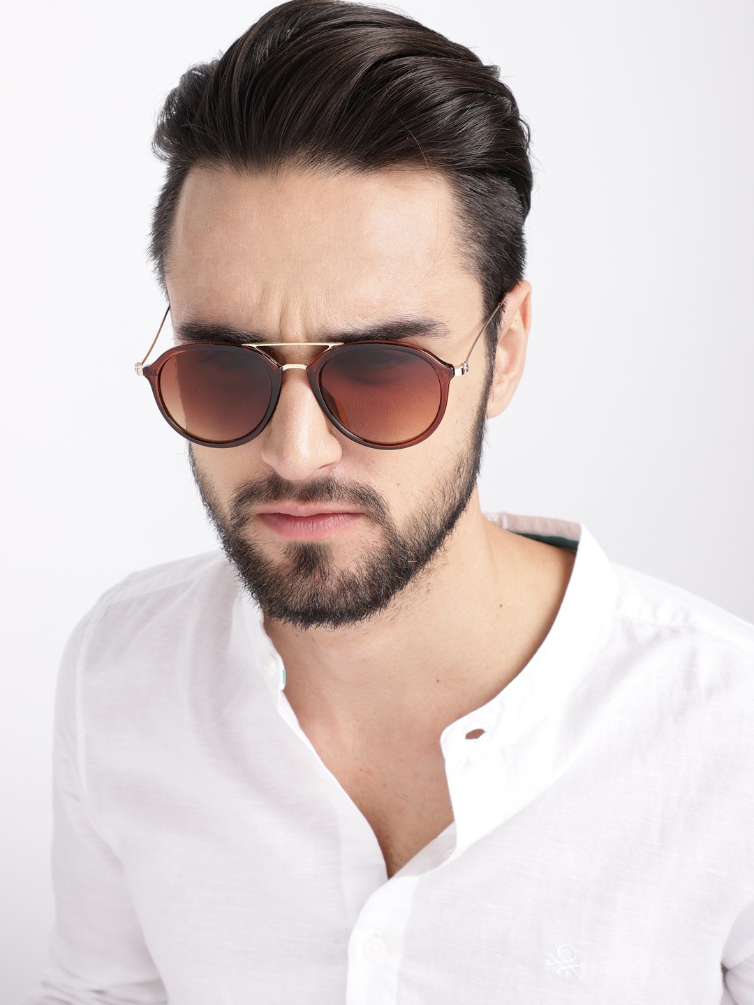 

Mast & Harbour Unisex Oval Sunglasses MFB-PN-PS-DSA1932, Brown