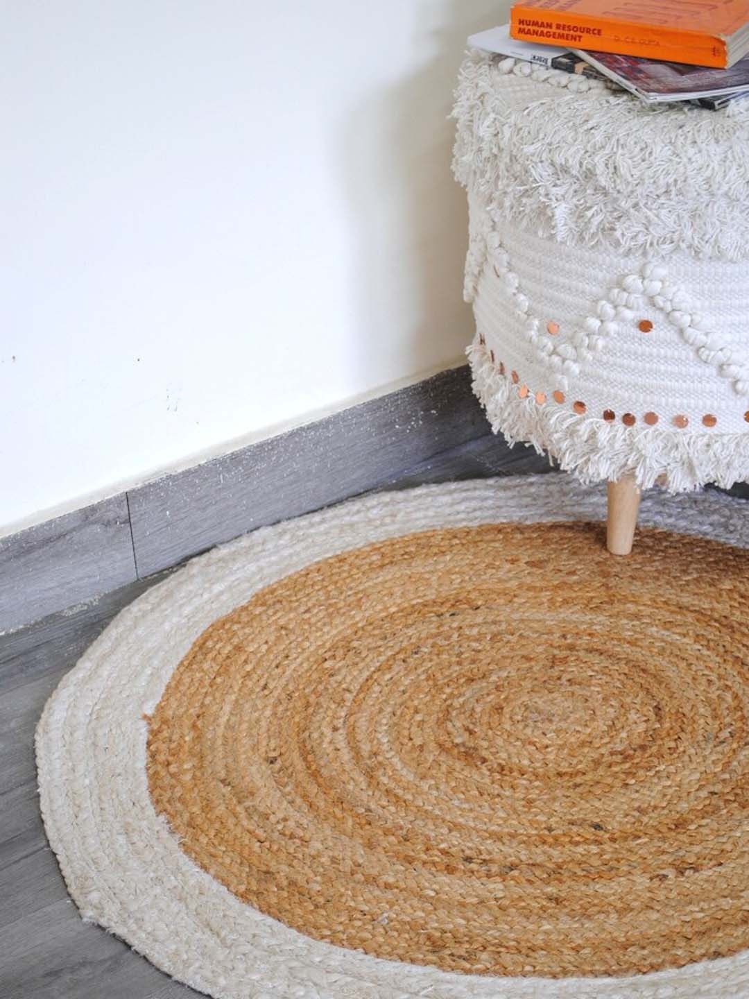 

Art Avenue Cleome Brown & Whited Braided Round Jute Rug