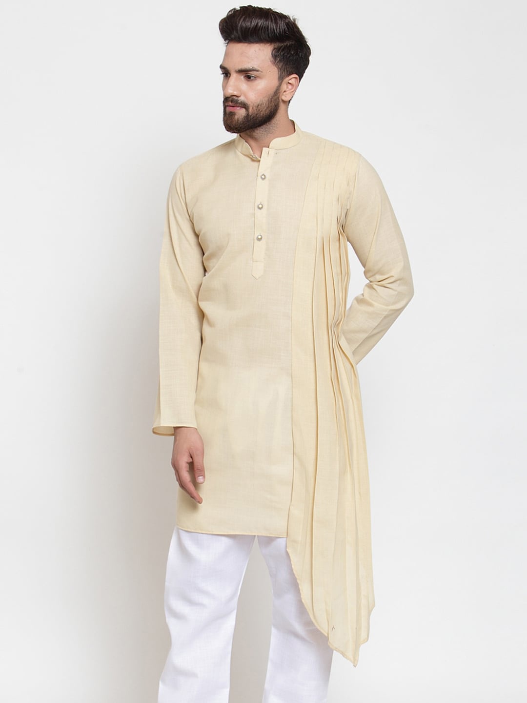 

TREEMODA Pure Cotton Straight Kurta, Beige