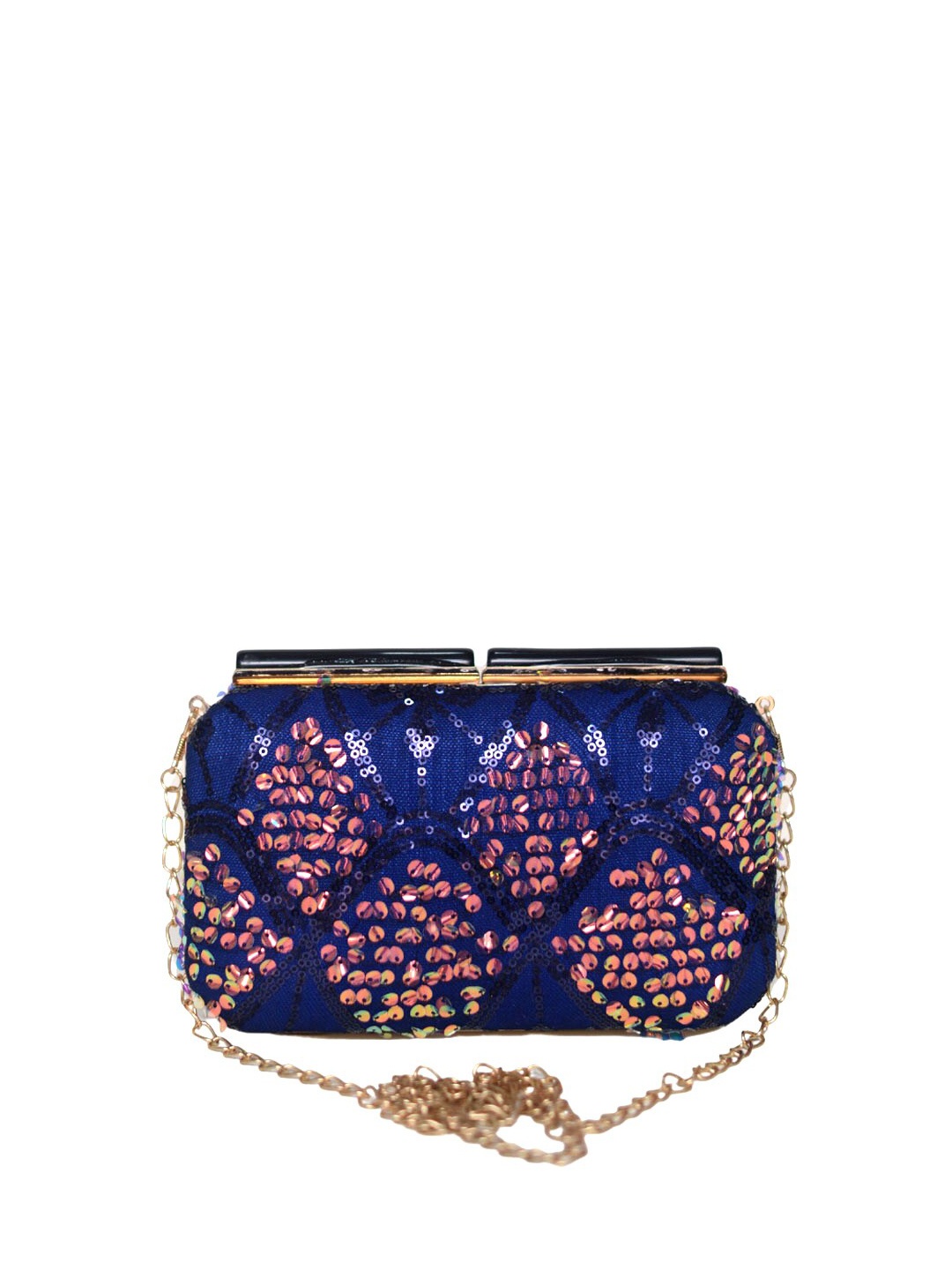 

ARTKLIM Embellished Box Clutch, Blue