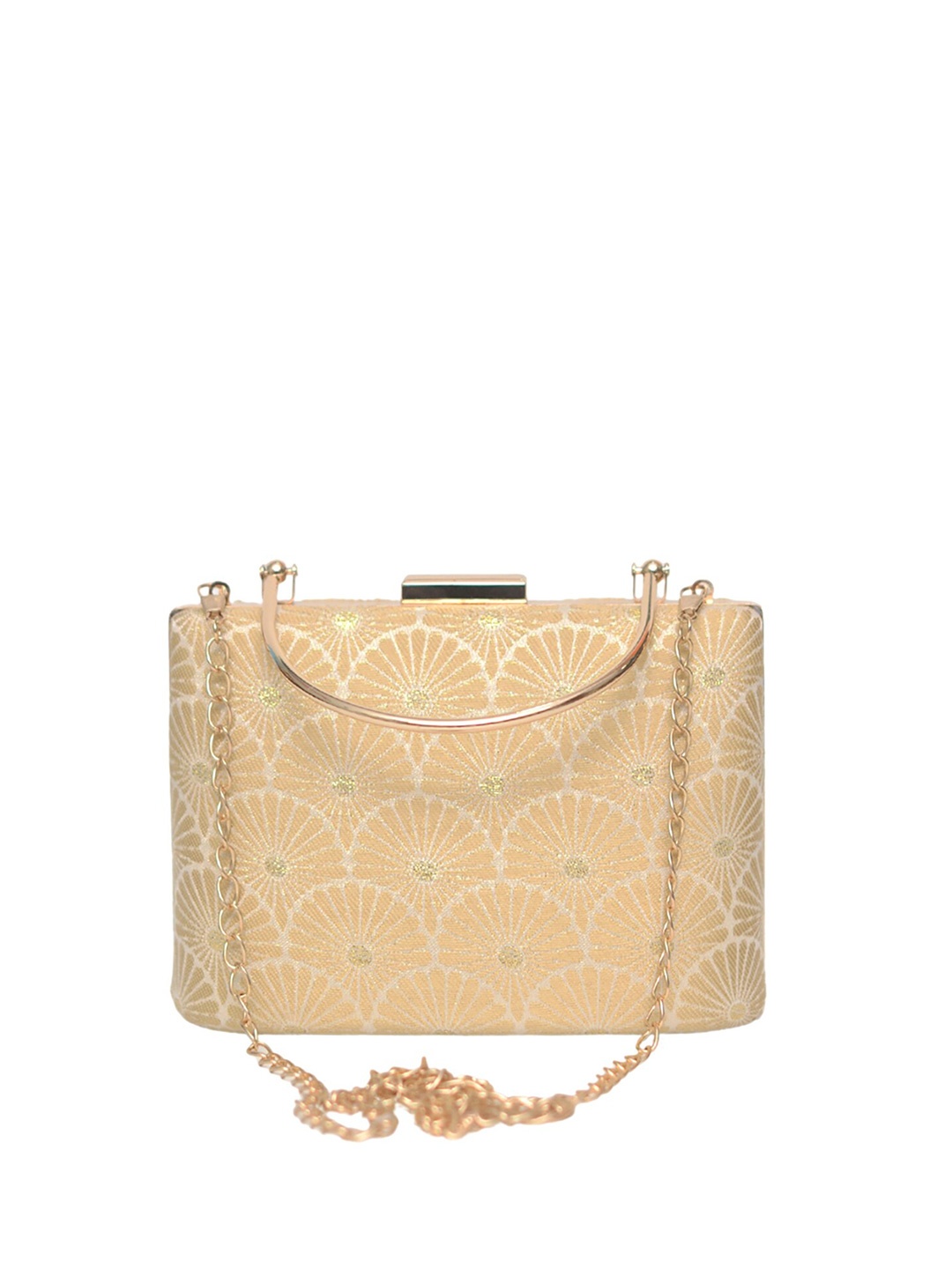 

ARTKLIM Woven Design Box Clutch, Cream