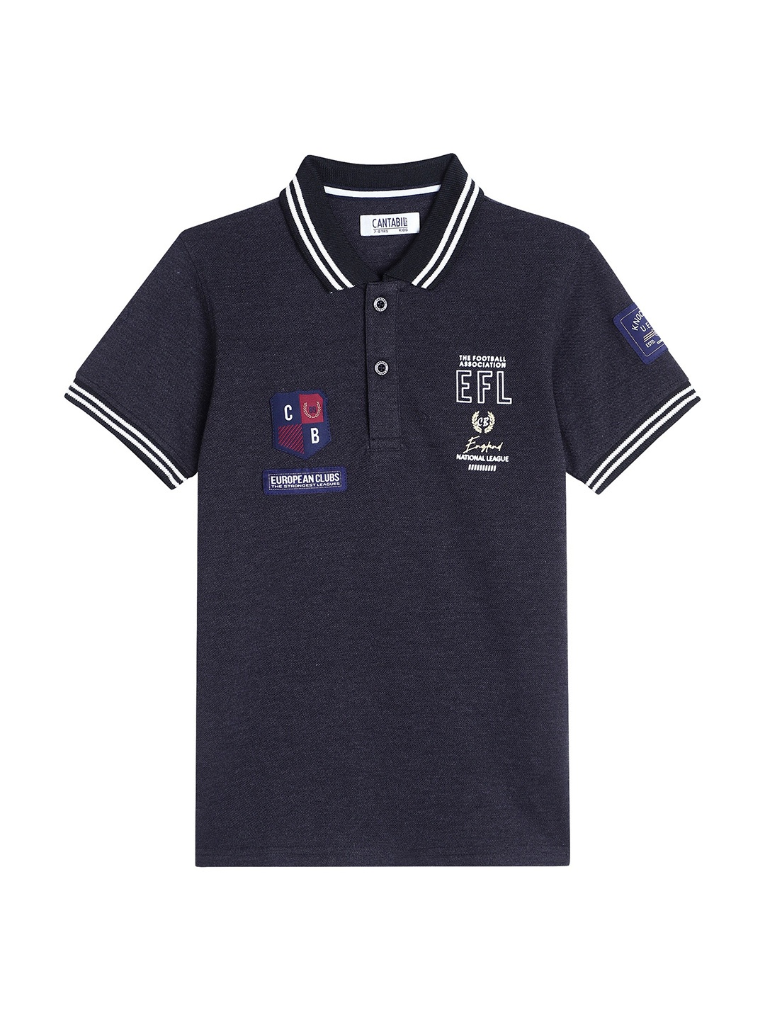 

Cantabil Boys Typography Polo Collar Cotton T-shirt, Black