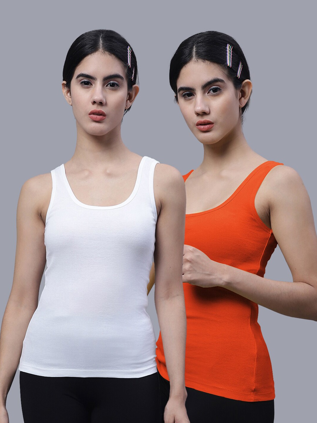 

FBAR Pack Of 2 Cotton Tank Top, White