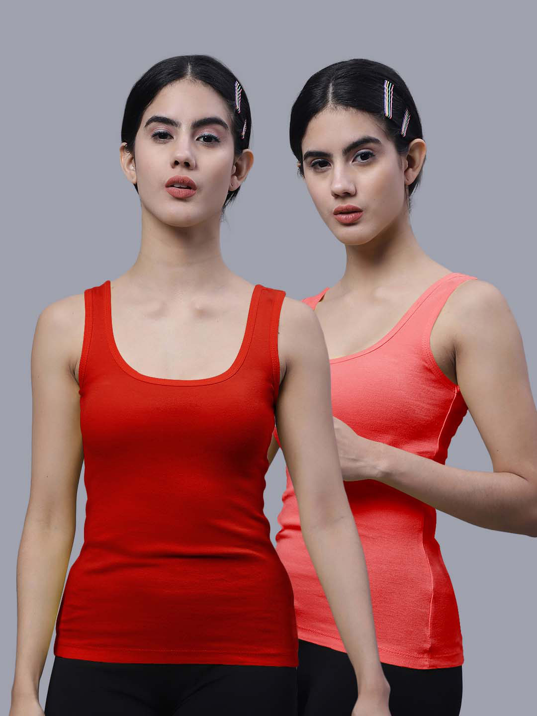 

FBAR Pack Of 2 Cotton Tank Tops, Red