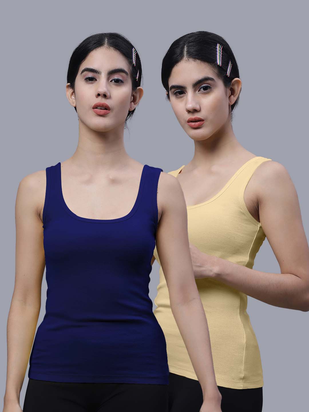 

FBAR Pack Of 2 Cotton Tank Tops, Blue