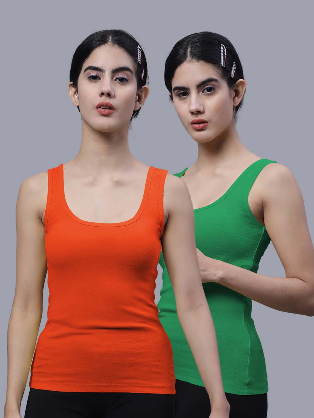 

FBAR Pack Of 2 Cotton Tank Top, Orange