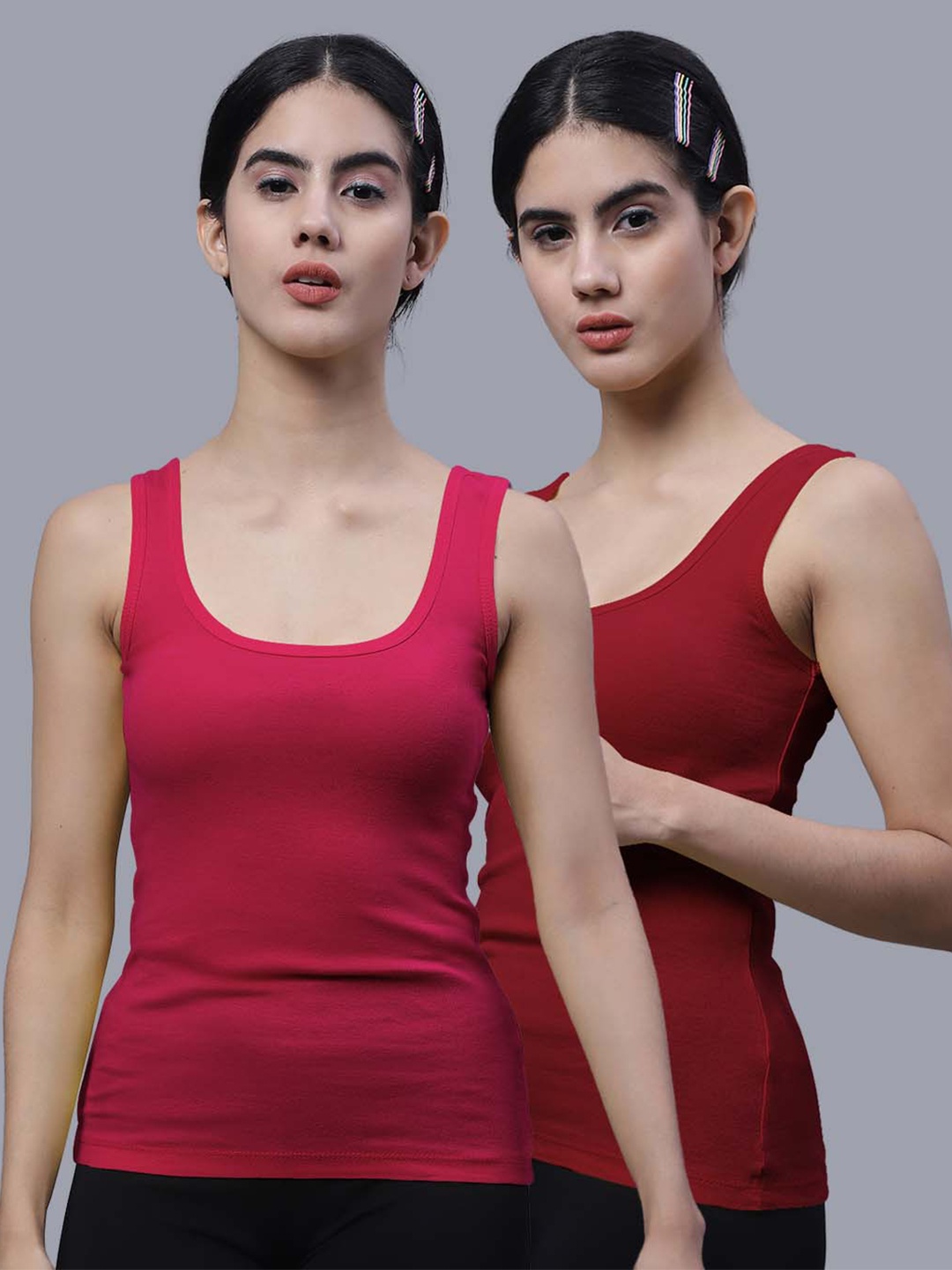 

FBAR Pack Of 2 Cotton Tank Top, Pink