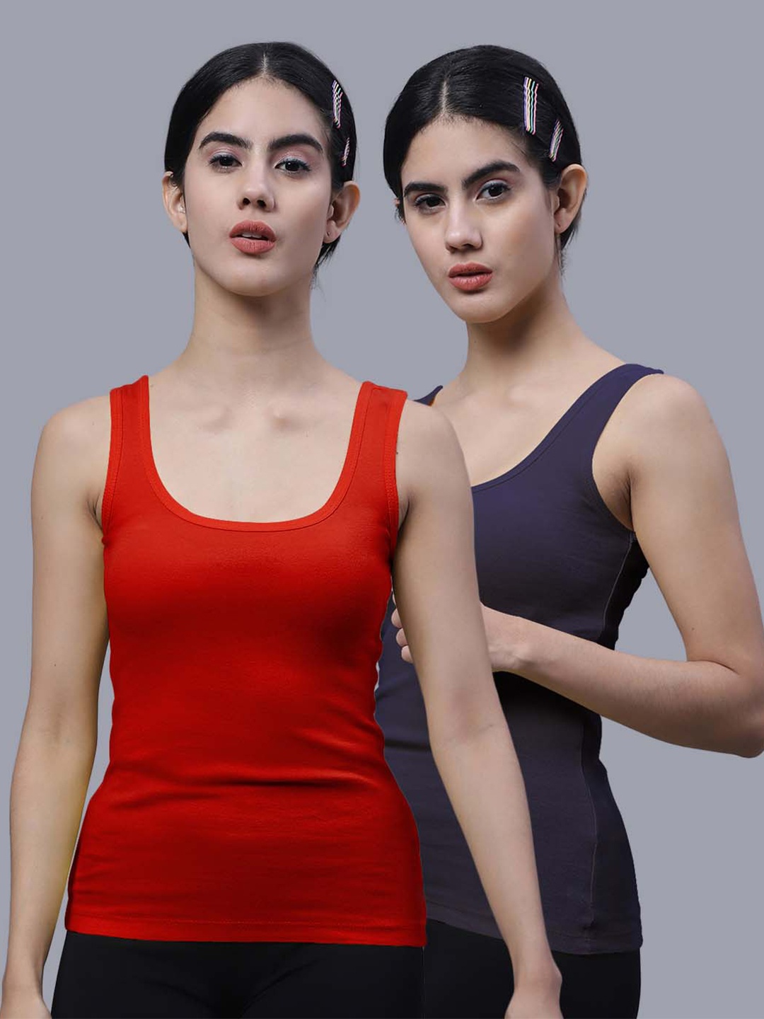

FBAR Pack Of 2 Cotton Tank Top, Red
