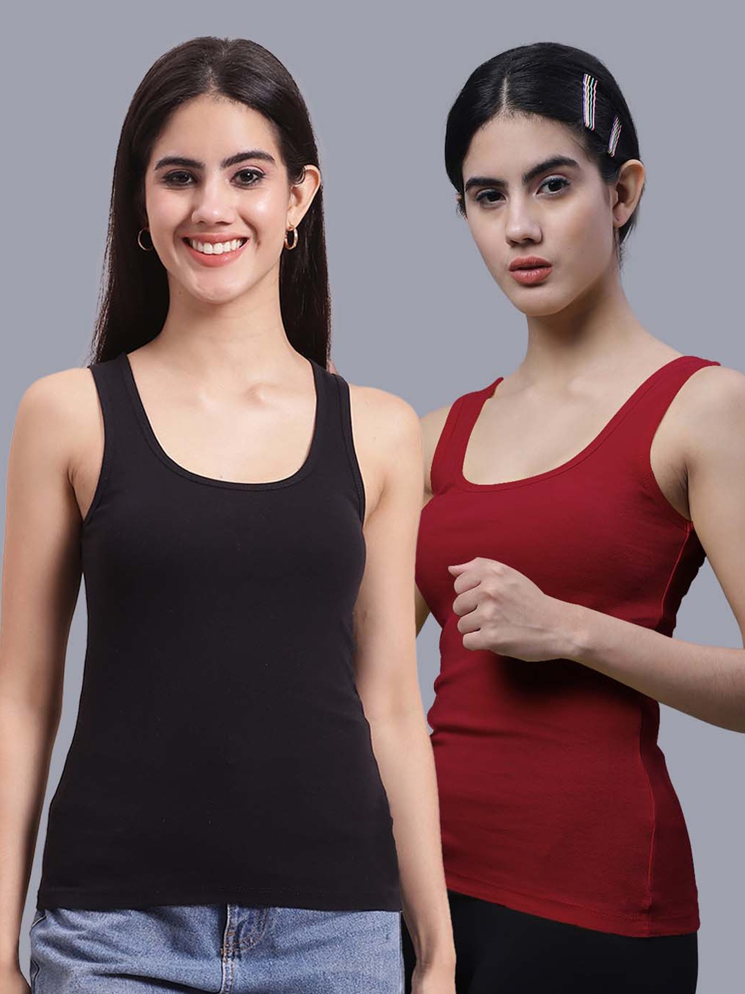 

FBAR Pack Of 2 Cotton Tank Top, Black