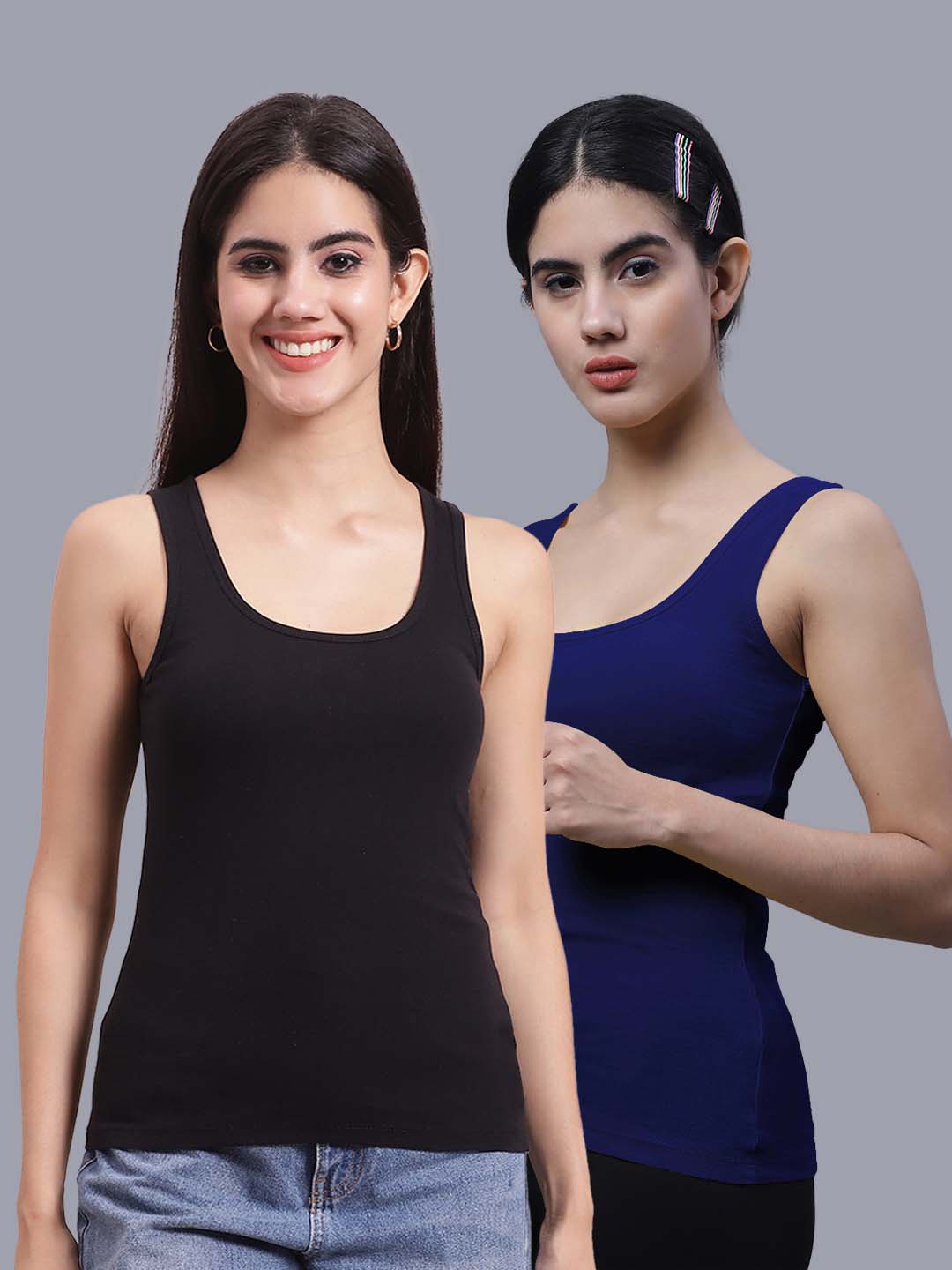 

FBAR Pack Of 2 Cotton Tank Top, Black