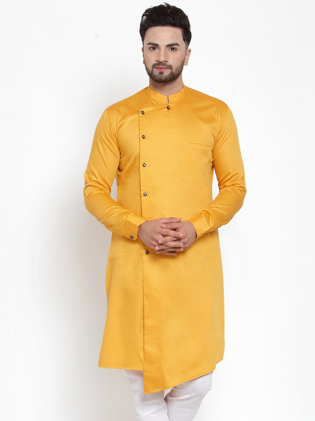 

TREEMODA Regular Sleeves Pure Cotton Straight Kurta, Yellow