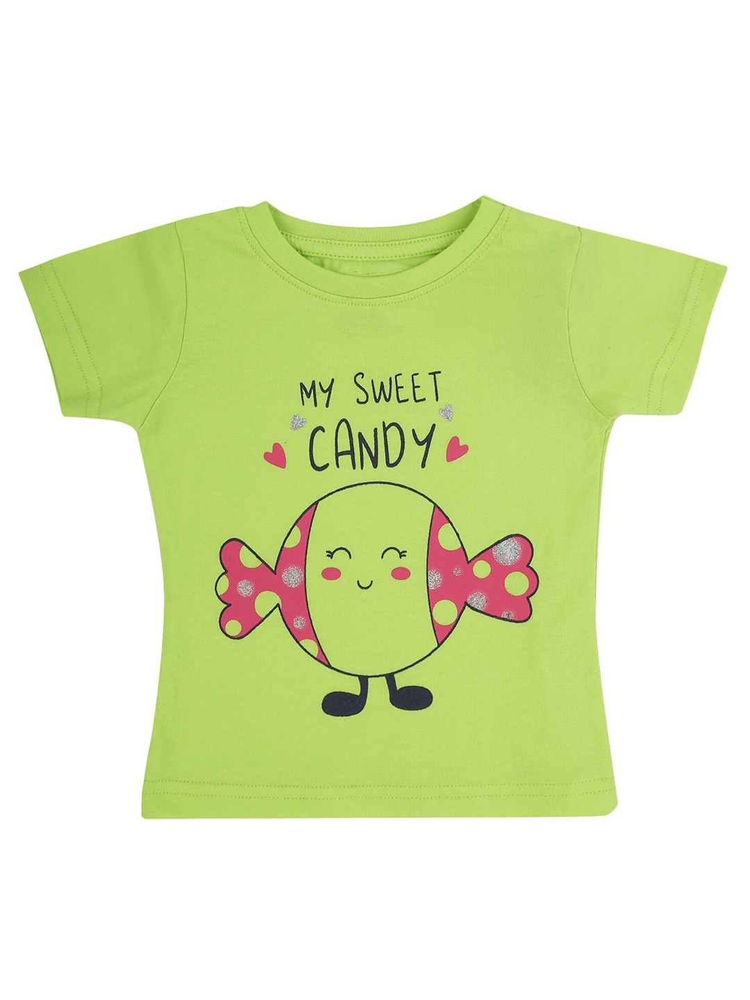 

Bodycare Girls Typography Printed Cotton T-shirt, Sea green